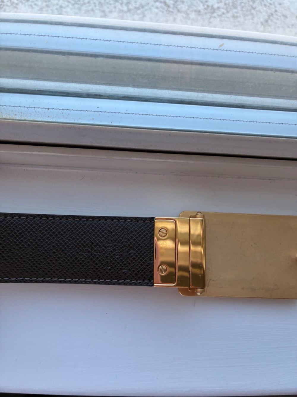 RARE Authentic Louis Vuitton Damier Ebene Canvas Inventeur Reversible Belt 100cm - Picture 9 of 10